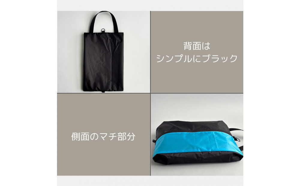 【Sサイズ・水色】ガバッと開く！撥水ナイロン上履き袋　シューズケース　着替え入れ