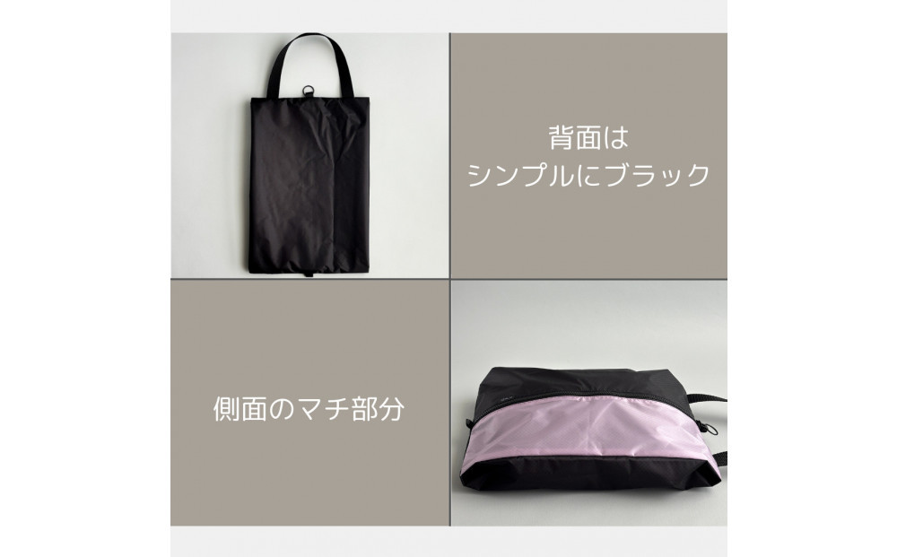 【Sサイズ・ラベンダー】ガバッと開く！撥水ナイロン上履き袋　シューズケース　着替え入れ