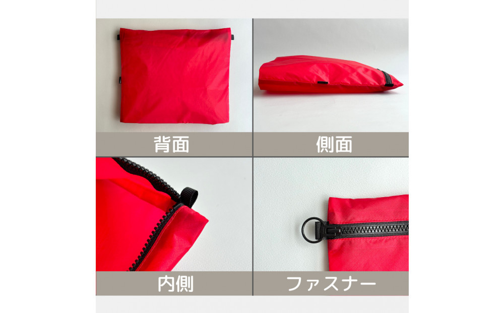 【赤】B5が入る軽いナイロンフラットポーチ　旅行用　着替え　大容量　横長　バッグインポーチ
