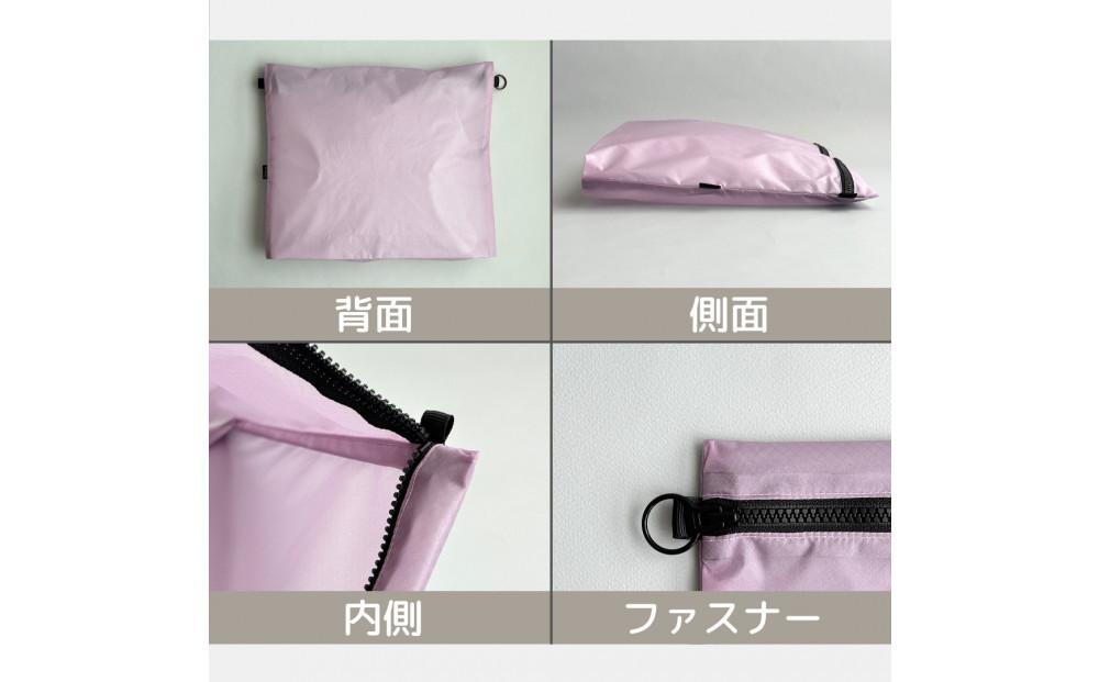 【ラベンダー】B5が入る軽いナイロンフラットポーチ　旅行用　着替え　大容量　横長　バッグインポーチ