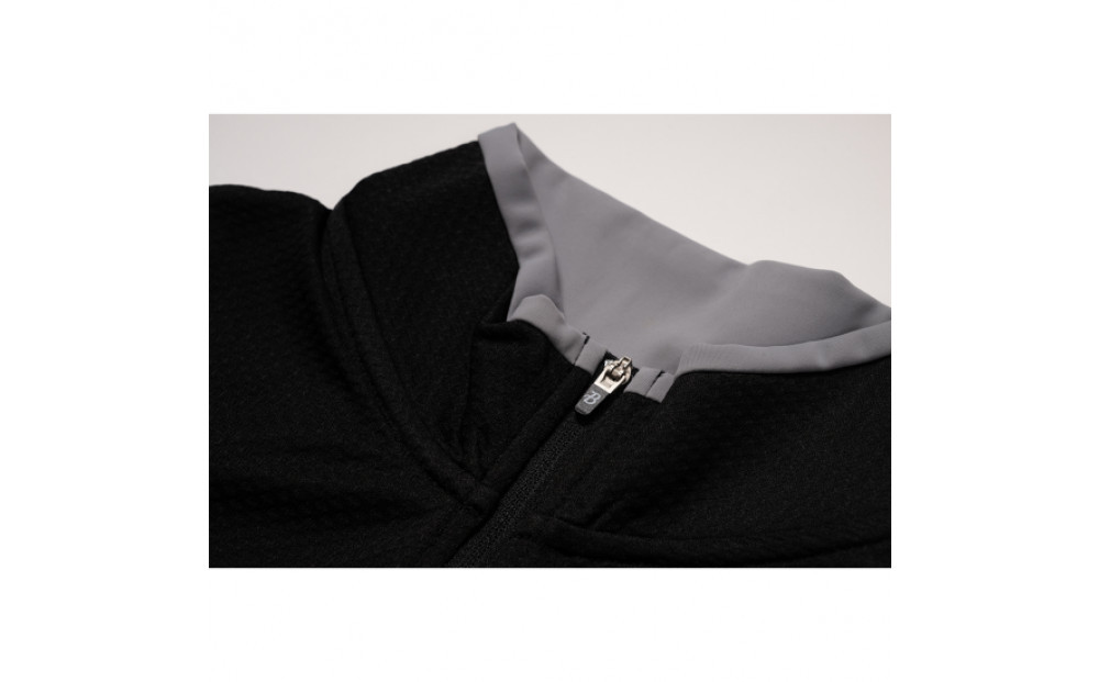 BUNCUREY　ゴルフウェア　ジップアップ半袖モックネック（BM23SS-02-008）ブラック／サイズ3