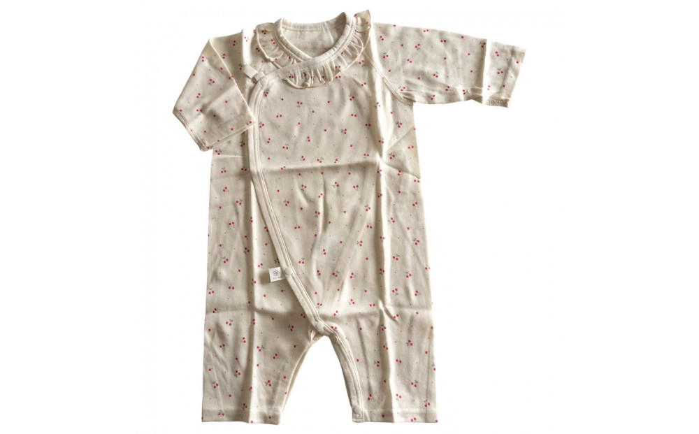 オーガニックコットンベビーウェア3点セット(サクランボプリント)