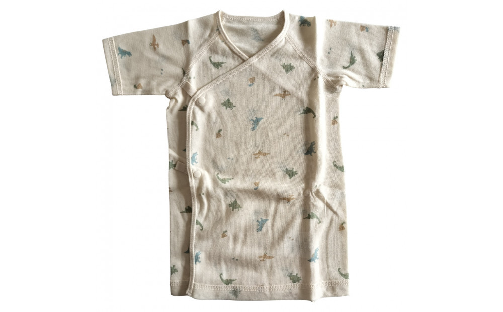 オーガニックコットンベビーウェア3点セット(恐竜プリント)