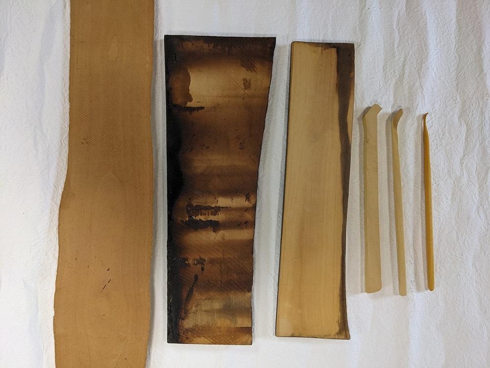 つげ櫛の櫛留商店　本つげ材耳かき（大小セット）