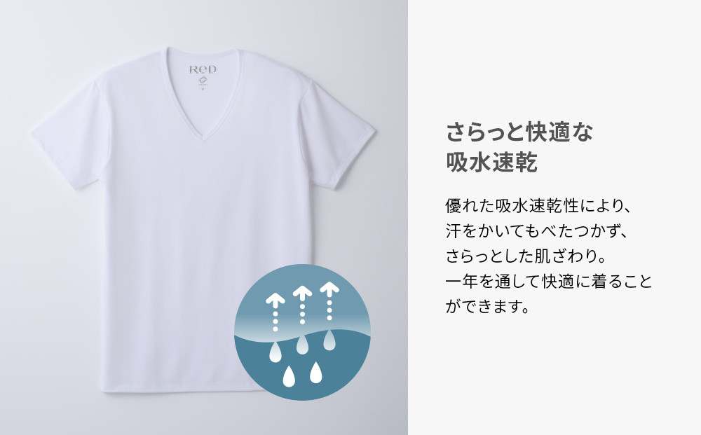 【男性用 Mサイズ ブラック】ReD Vネックインナー半袖