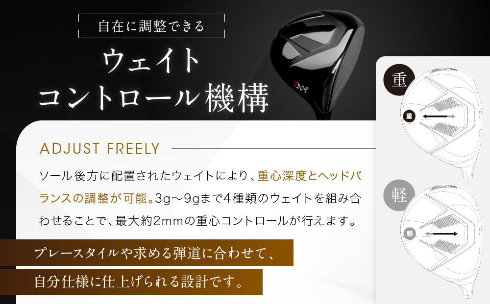 Zodia T309ドライバー　RODDIO社製Zodiaオリジナルシャフト60S