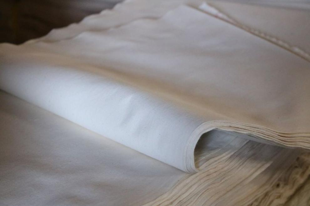 OSOCU　 知多木綿　黒染め　バンドカラーシャツ 　名古屋黒紋付染