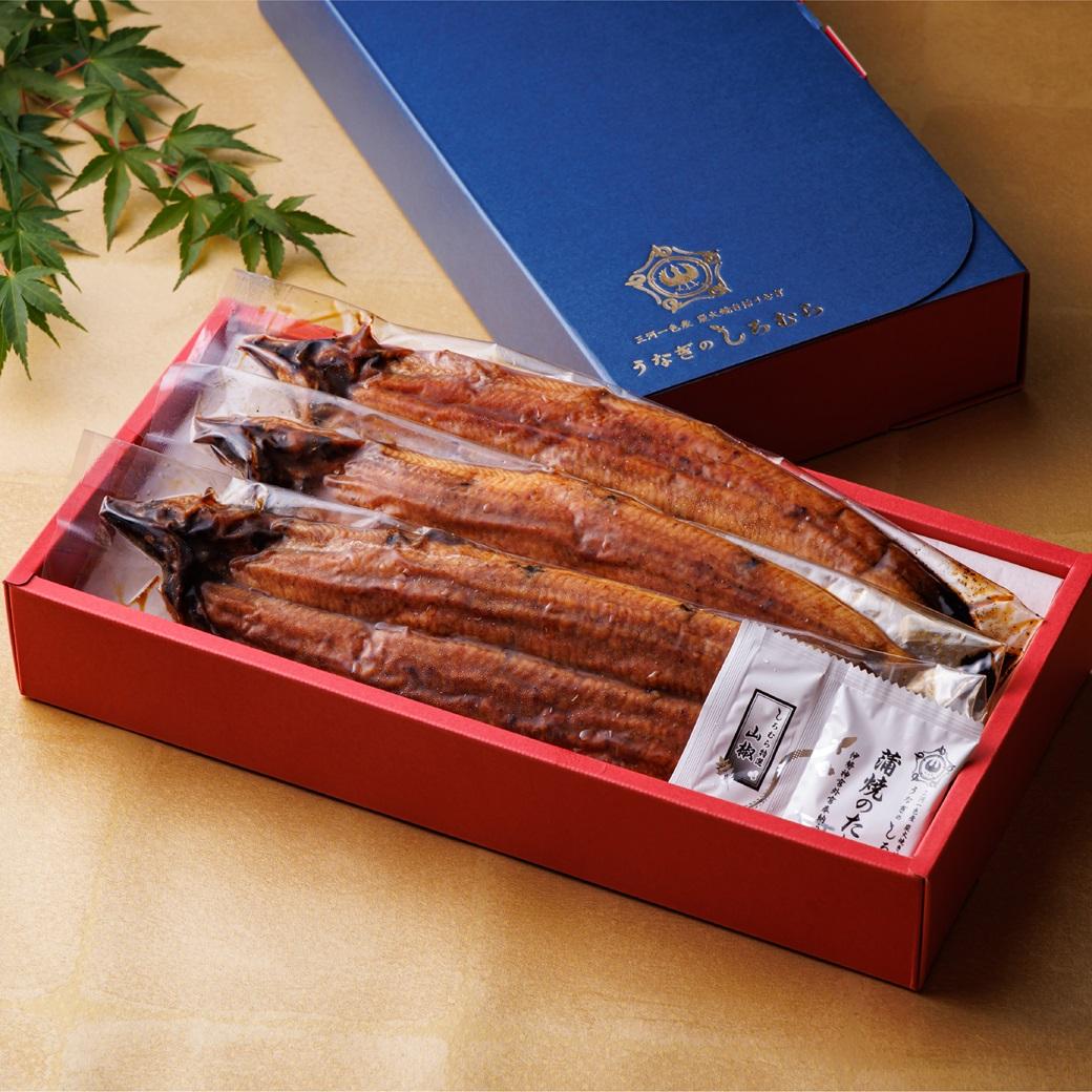 三河一色産手焼き炭火焼き活うなぎ蒲焼き　3尾セット