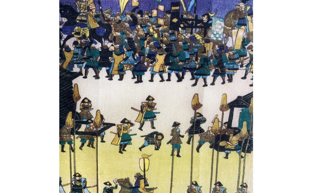 オリジナル【手ぬぐい】浮世絵：歌川芳虎 作「武者行烈之図」デザイン／名古屋刀剣博物館