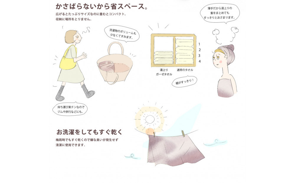 ガーゼバスタオル　通常サイズ　（アッシュ・グレー）