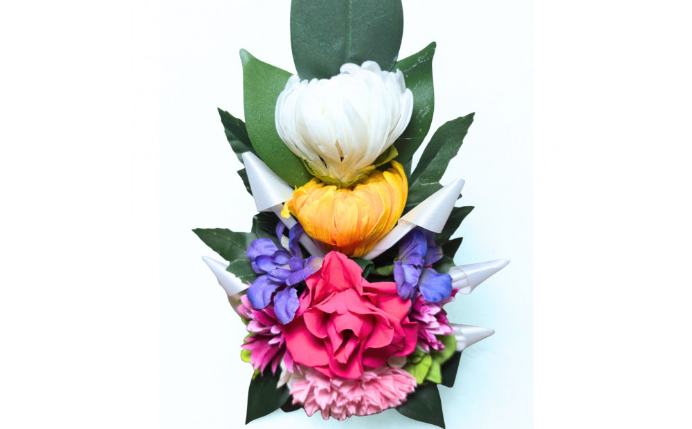 国家検定一級デザイナーのプリザーブドフラワー仏花１基　L