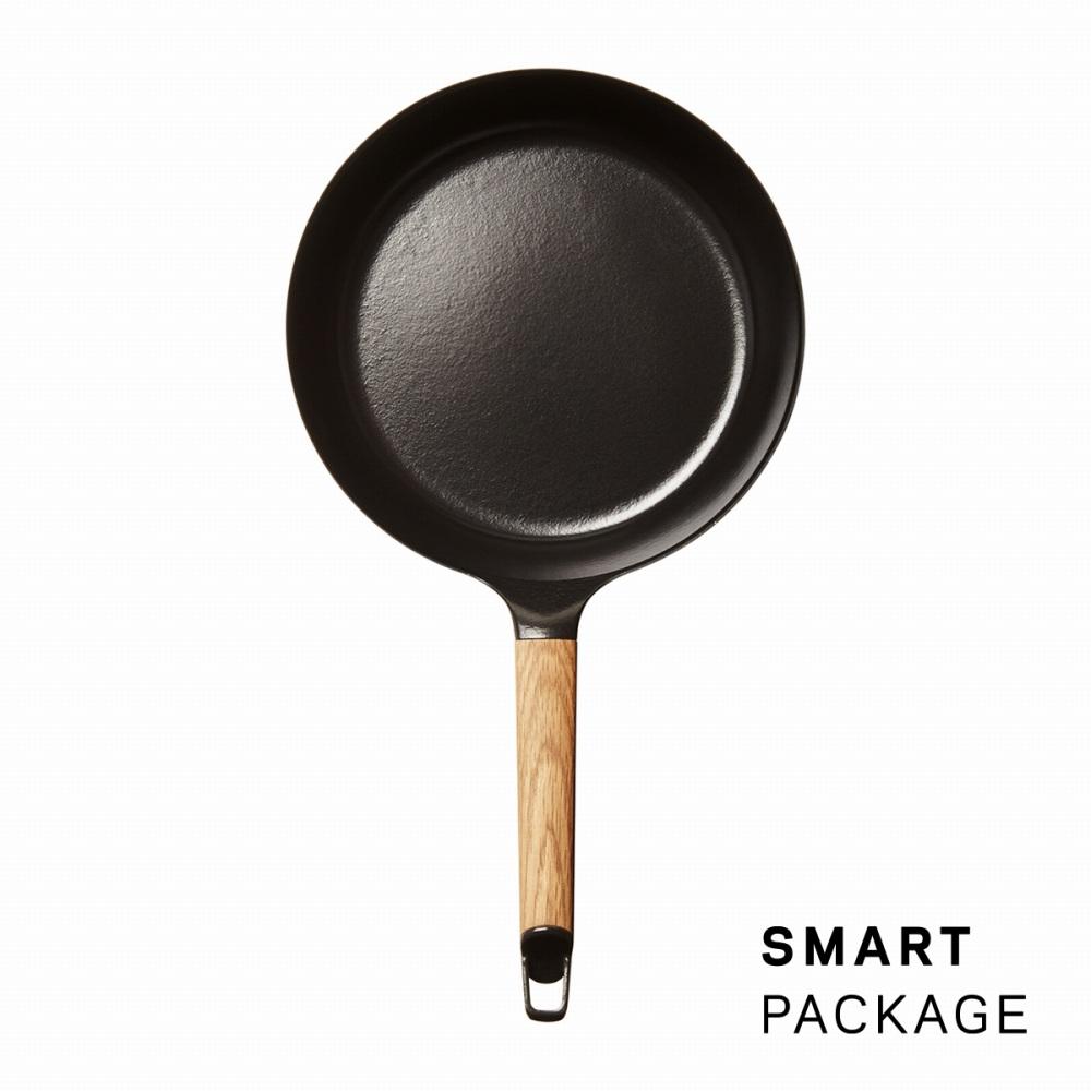 バーミキュラ フライパン24cm深型（オーク）＋専用リッド【スマートパッケージ】 | フライパン 調理器具 VERMICULAR ガス火 ガス IH IH対応 エナメル加工 キッチン用品 高級感 おしゃれ 人気 おすすめ 無水調理 焼き料理 グリル料理 朝食 卵料理 パン料理 ヘルシー 長持ち ギフト プレゼント 送料無料