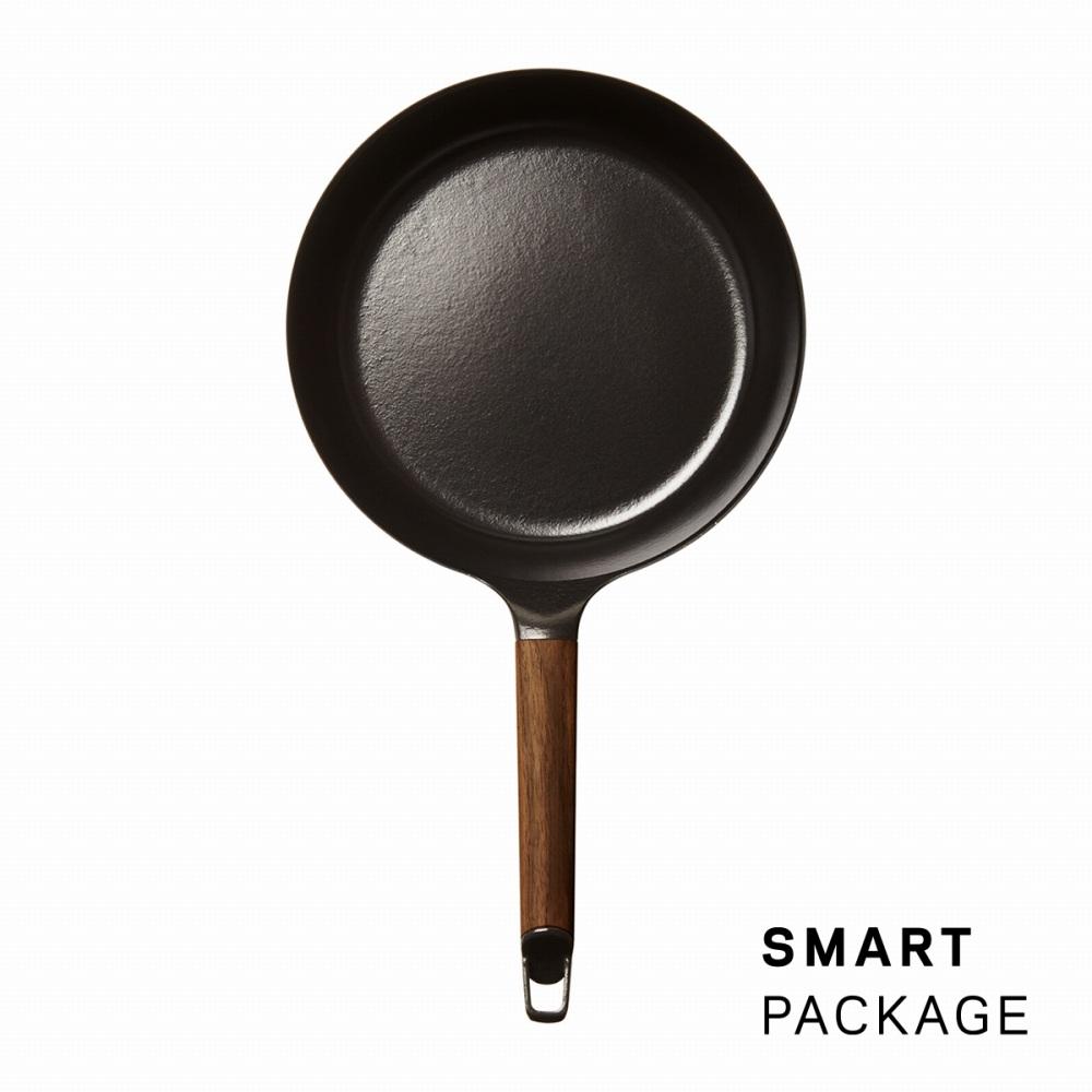 バーミキュラ フライパン24cm深型（ウォールナット）＋専用リッド【スマートパッケージ】 | フライパン 調理器具 VERMICULAR ガス火 ガス IH IH対応 エナメル加工 キッチン用品 高級感 おしゃれ 人気 おすすめ 無水調理 焼き料理 グリル料理 朝食 卵料理 パン料理 ヘルシー 長持ち ギフト プレゼント 送料無料