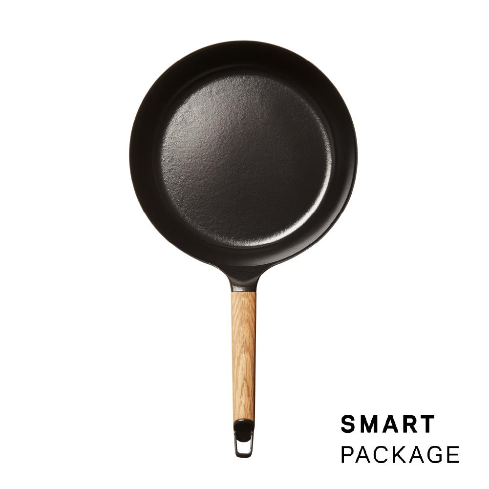 バーミキュラ フライパン26cm深型 オーク ＋専用リッド 【スマートパッケージ】 | フライパン 調理器具 VERMICULAR ガス火 ガス IH IH対応 エナメル加工 キッチン用品 高級感 おしゃれ 人気 おすすめ 無水調理 焼き料理 グリル料理 朝食 卵料理 パン料理 ヘルシー 長持ち ギフト プレゼント 送料無料