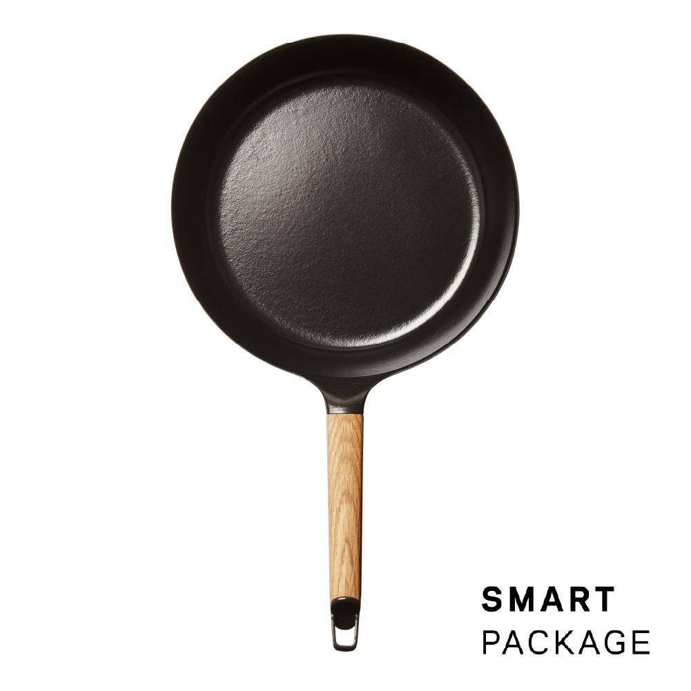 バーミキュラ フライパン28cm深型 オーク ＋専用リッド 【スマートパッケージ】 | フライパン 調理器具 VERMICULAR ガス火 ガス IH IH対応 エナメル加工 キッチン用品 高級感 おしゃれ 人気 おすすめ 無水調理 焼き料理 グリル料理 朝食 卵料理 パン料理 ヘルシー 長持ち ギフト プレゼント 送料無料