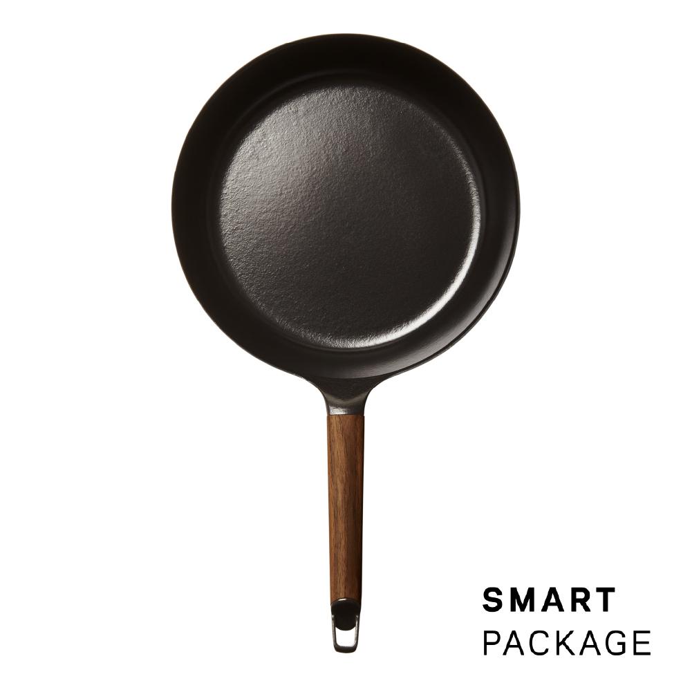 バーミキュラ フライパン28cm深型ウォールナット＋専用リッド 【スマートパッケージ】 | フライパン 調理器具 VERMICULAR ガス火 ガス IH IH対応 エナメル加工 キッチン用品 高級感 おしゃれ 人気 おすすめ 無水調理 焼き料理 グリル料理 朝食 卵料理 パン料理 ヘルシー 長持ち ギフト プレゼント 送料無料