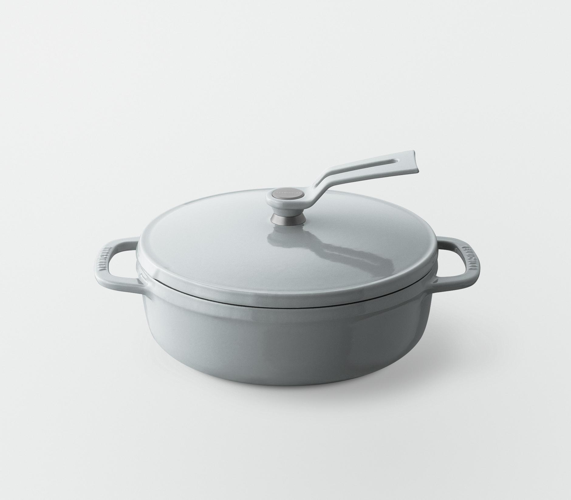 バーミキュラ オーブンポット2 18cm 浅型（オイスターグレー／セルフスタンディングリッド） | 鍋 なべ ホーロー鍋 調理器具 キッチン用品 VERMICULAR ガス火 ガス IH IH対応 エナメル加工 高級感 おしゃれ 無水調理 煮込み 蒸し 焼き 長持ち ギフト プレゼント 人気 おすすめ 送料無料