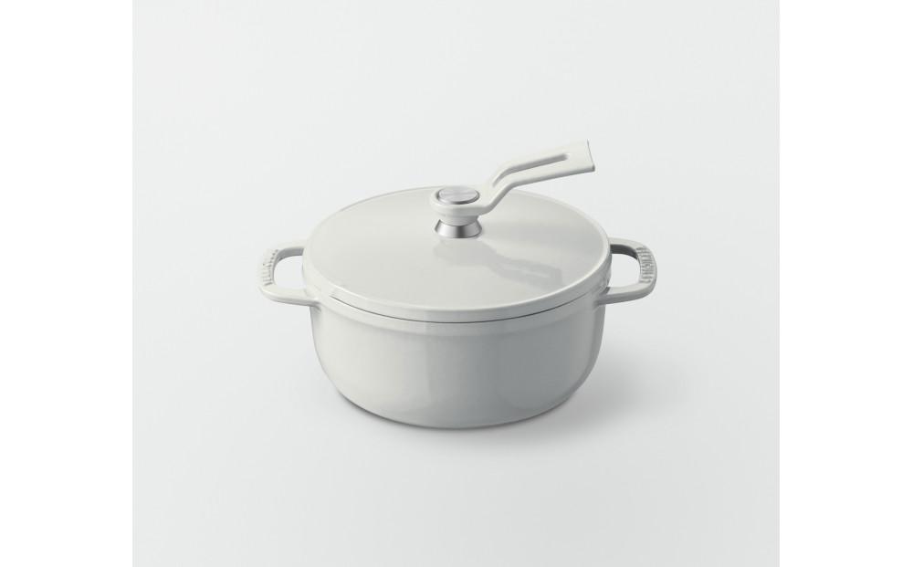 オーブンポット2 MINI 14cm【シーソルトホワイト】（セルフスタンディングリッド） | 鍋 なべ ホーロー鍋 調理器具 キッチン用品 バーミキュラ VERMICULAR ガス火 ガス IH IH対応 エナメル加工 高級感 おしゃれ 無水調理 煮込み 蒸し 焼き 長持ち ギフト プレゼント 人気 おすすめ 送料無料