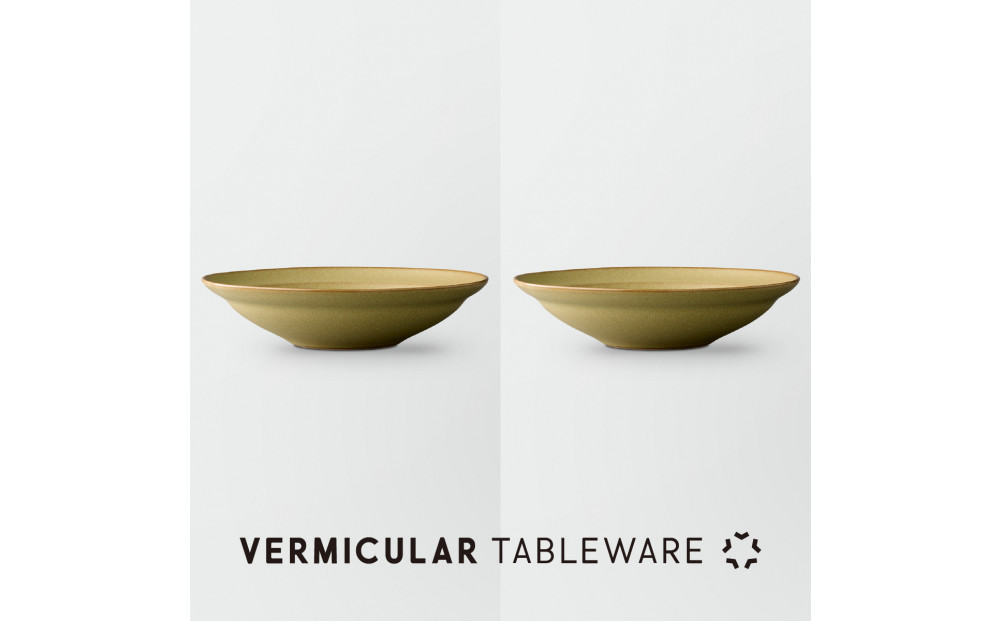 Tableware Shallow Bowl Rimペアセット21cm 鶯