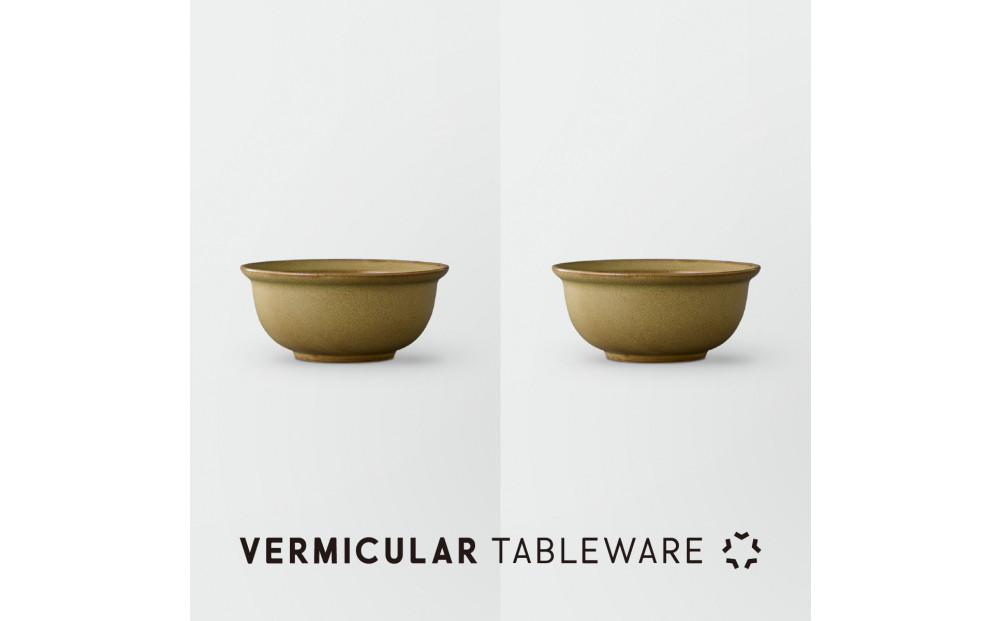 Tableware Deep Bowl Rimペアセット14cm 鶯