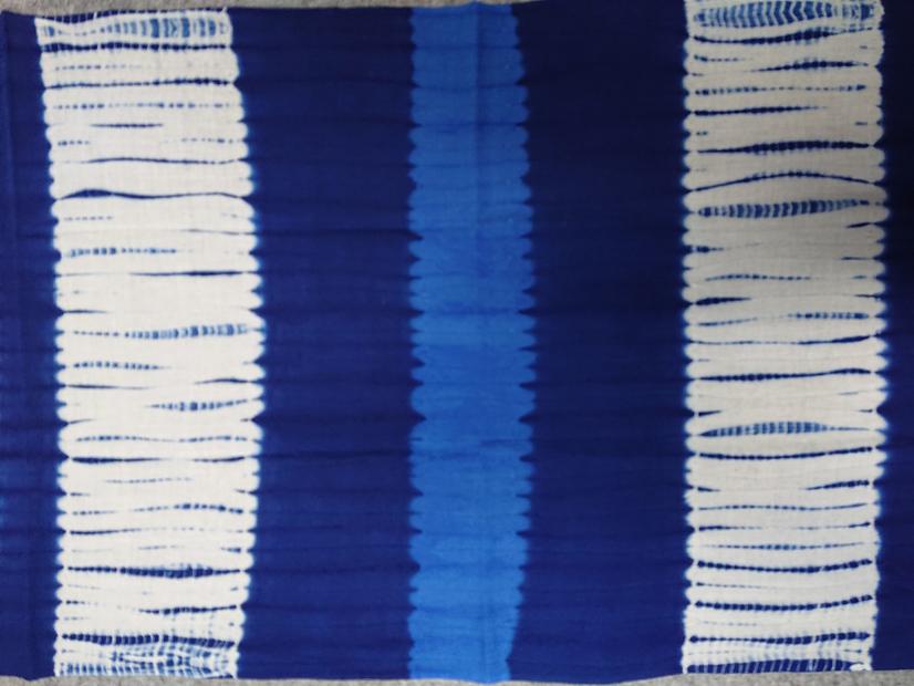 古布手ぬぐい　手筋鎧段藍返し