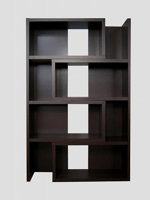 【ダーク】伸縮自在オープンラック 【75～139巾4段】フラップ 75Ｈ