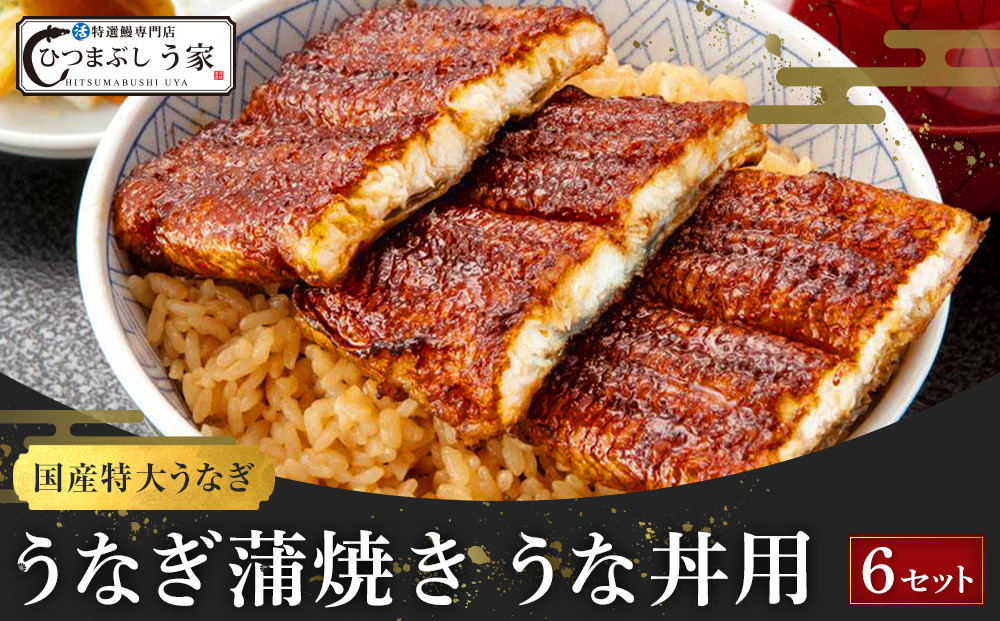 国産特大うなぎ蒲焼き（うな丼用６セット）