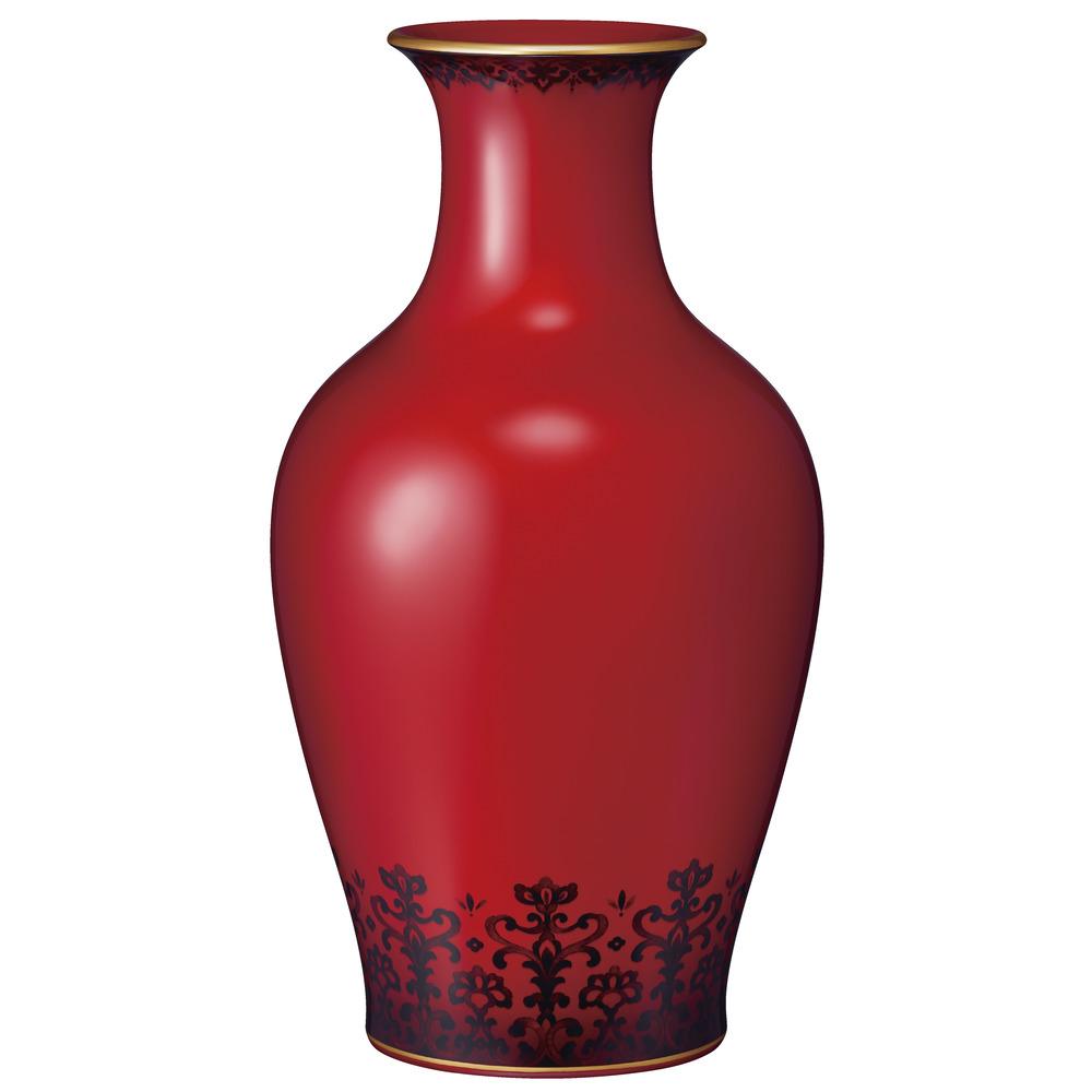 ノリタケ 花生 辰砂 ”正倉院紋”