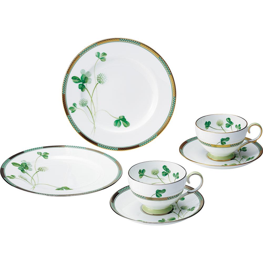 ノリタケ「しろつめくさ」ティータイムペアセット T791-0/TP1035