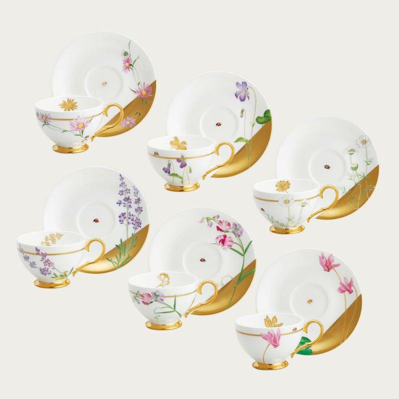 レディバグ　ティー・コーヒー碗皿セット6客　絵変り T772-16/N50787