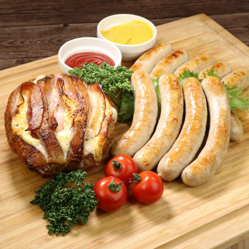 【重量１Kg】ロティーオルロフとミートガイオリジナルガーリックソーセージ＆プレーンソーセージ