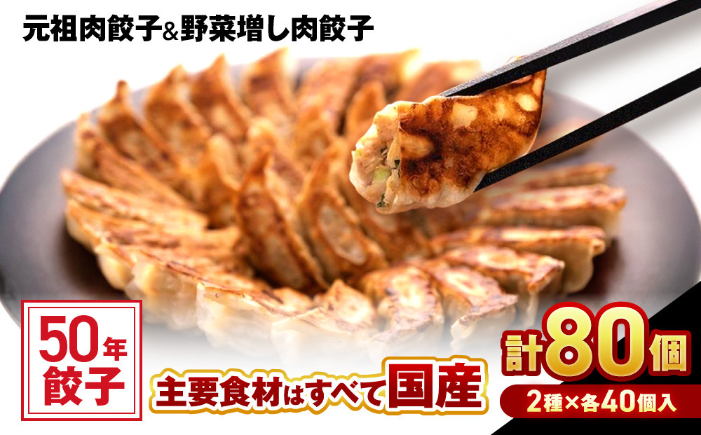 50年餃子　元祖肉餃子＆野菜増し肉餃子 各種40個入り