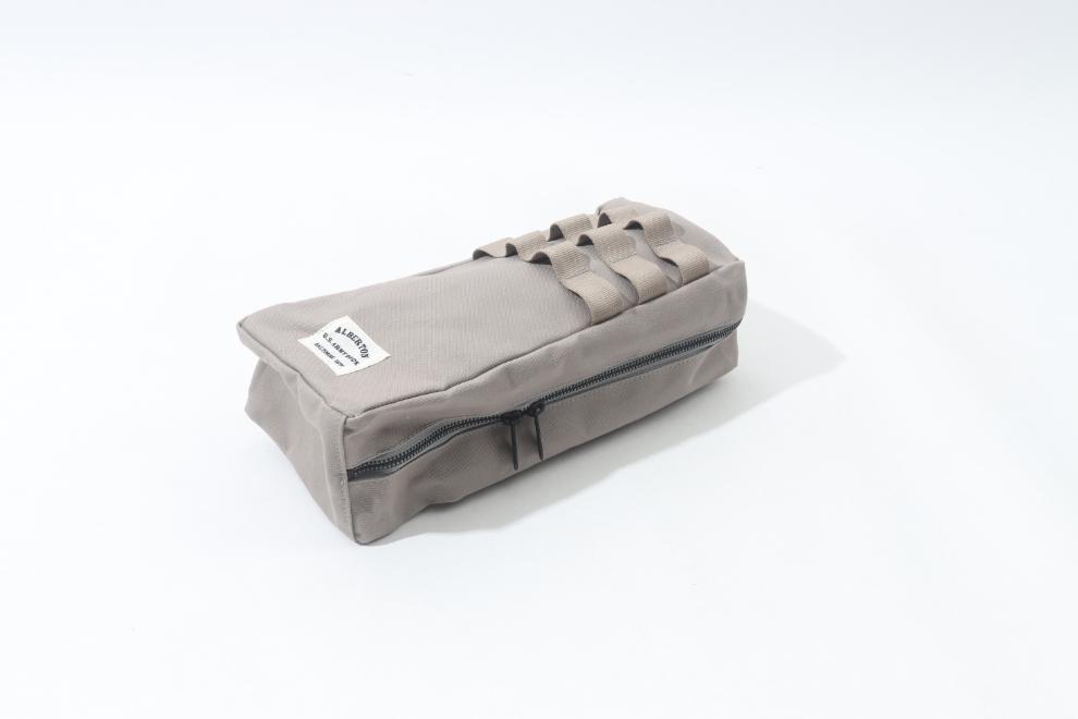 【グレー】軍用蝋引きアーミーダック生地で作ったアメニティーボックス