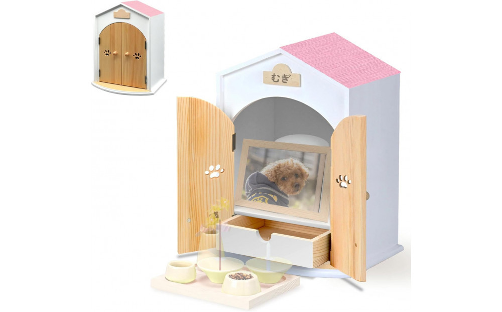 ペット用仏壇 AngelHouse天使のおうち型仏壇　ピンク
