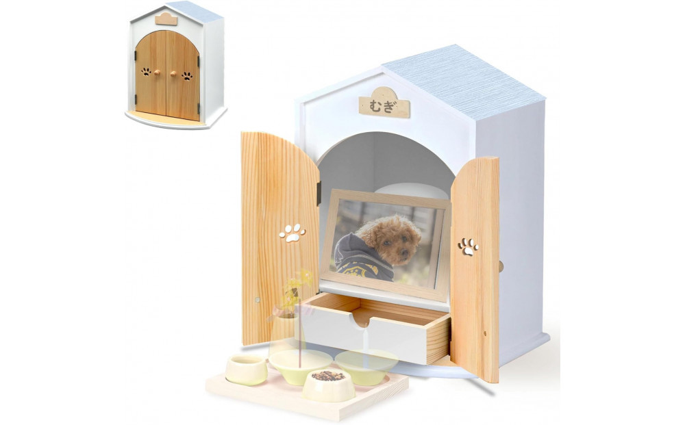 ペット用仏壇 AngelHouse天使のおうち型仏壇　ベビーブルー