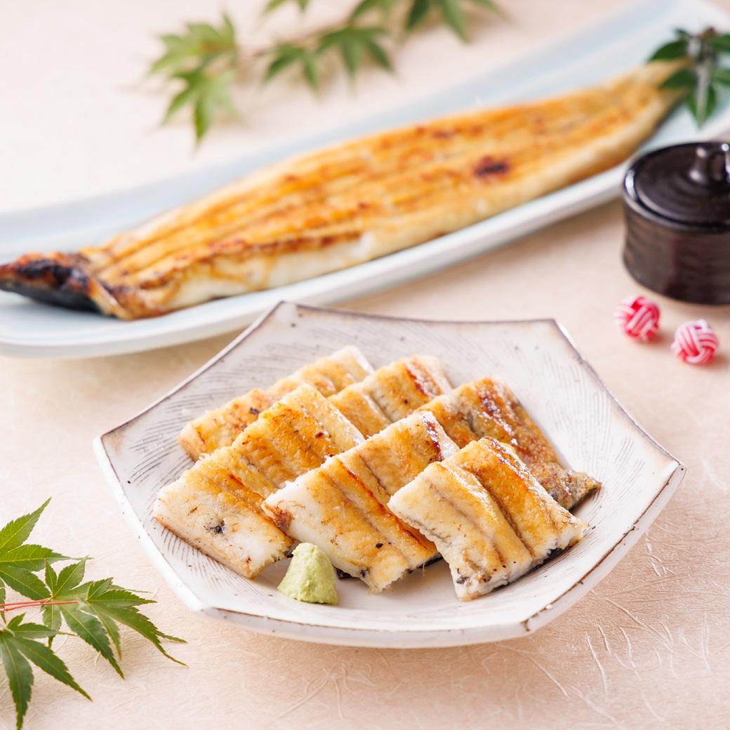 三河一色産手焼き炭火焼き活うなぎ白焼き　2尾セット