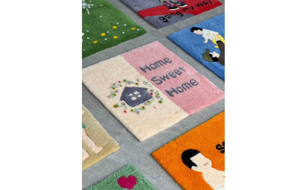 【オーダーメイド】タフティングでつくる世界に1つのオリジナルラグマット　写真からデザインすることもできます！７０ｃｍ×横９０ｃｍ以下の作品