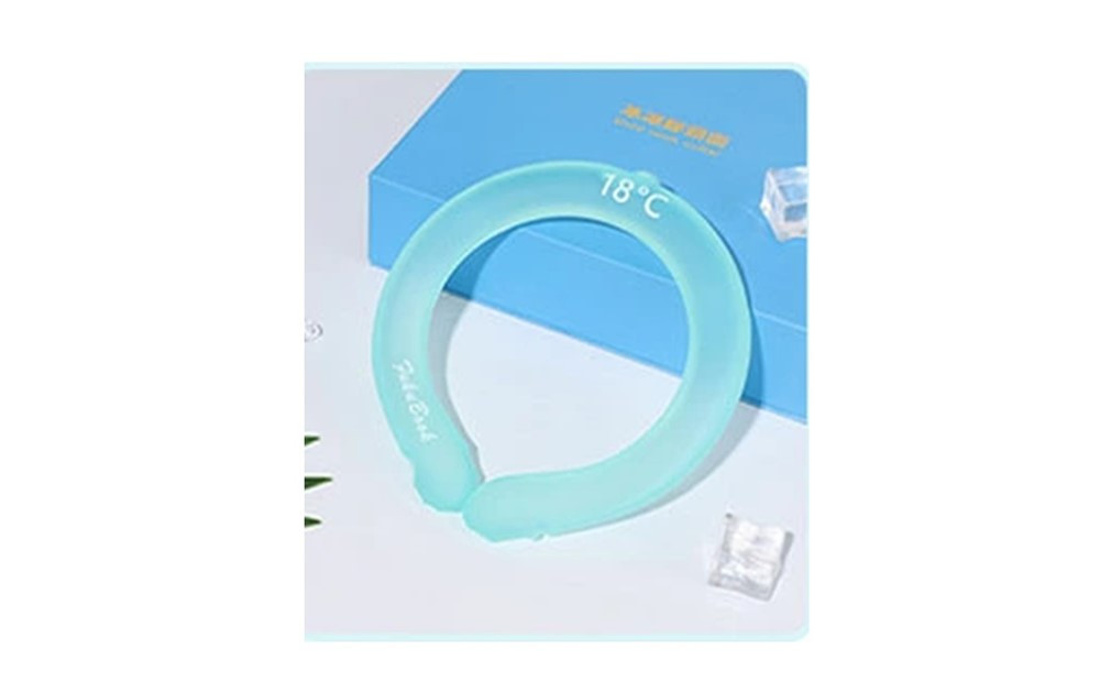 【グリーン】クールリング ネックリング ネック用 ネックピロー型 首冷却 クールネックバンド 熱中症対策 冷却グッズ 熱中症予防 即冷却温度 ひんやり 28度キープ 抗菌加工プラ 安全なPC素材 繰り返し使用