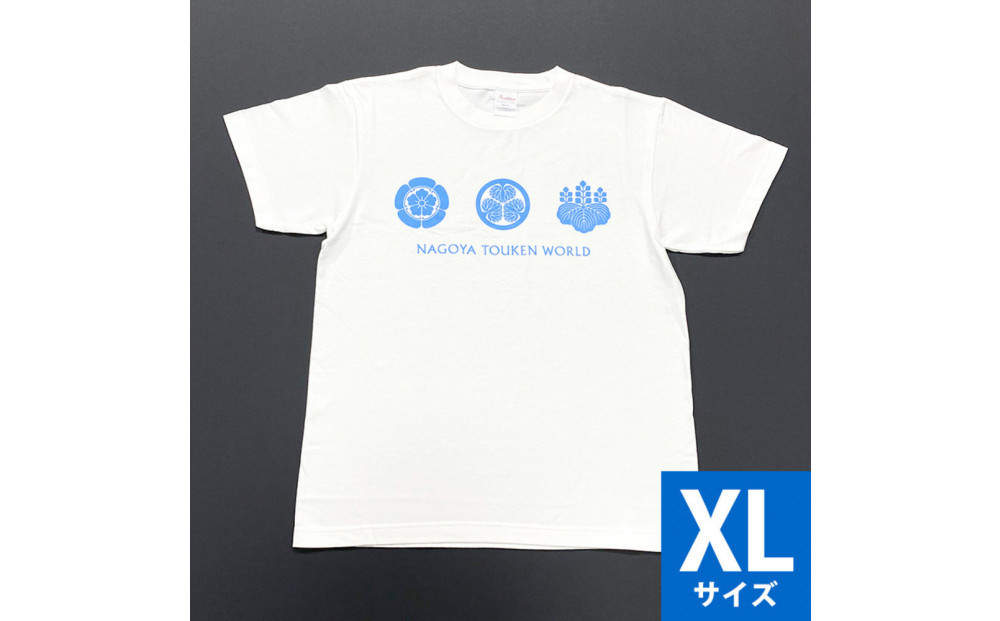 オリジナル【三英傑家紋Tシャツ】XLサイズ（ホワイト）／名古屋刀剣博物館