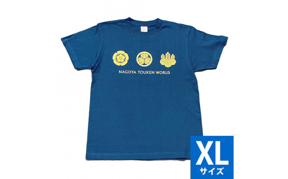 オリジナル【三英傑家紋Tシャツ】XLサイズ（ネイビー）／名古屋刀剣博物館