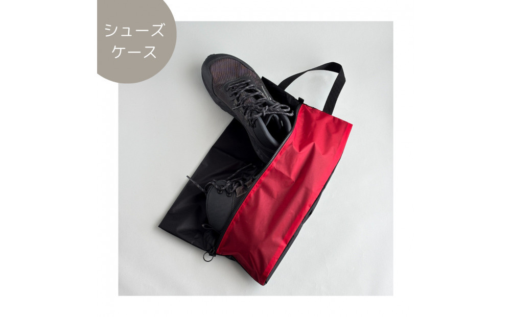 【Lサイズ・赤】軽量ナイロン登山靴ケース　　シューズケース　着替えポーチ　旅行用　アウトドア　ショートブーツ