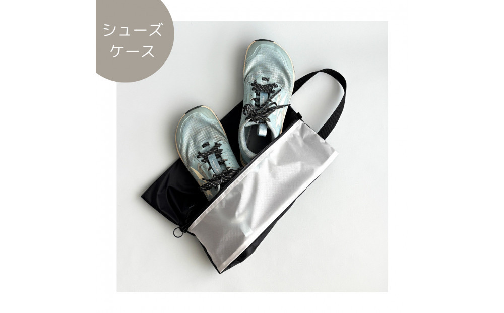 【Mサイズ・白】軽量ナイロンシューズケース　着替えポーチ　上靴袋