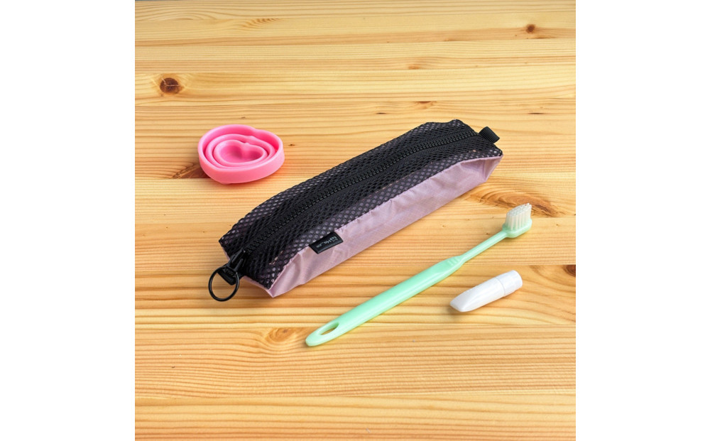 【ラベンダー】洗えて清潔！メッシュ×ナイロンのハブラシポーチ