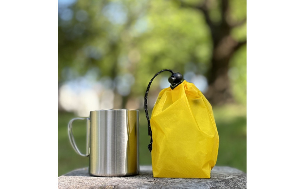 【XS 0.5L・黄色】　手のひらサイズの軽量ナイロン巾着袋