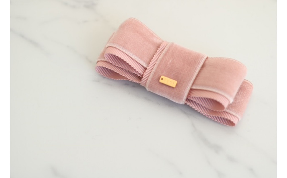 リボンバレッタ　【ピンク】