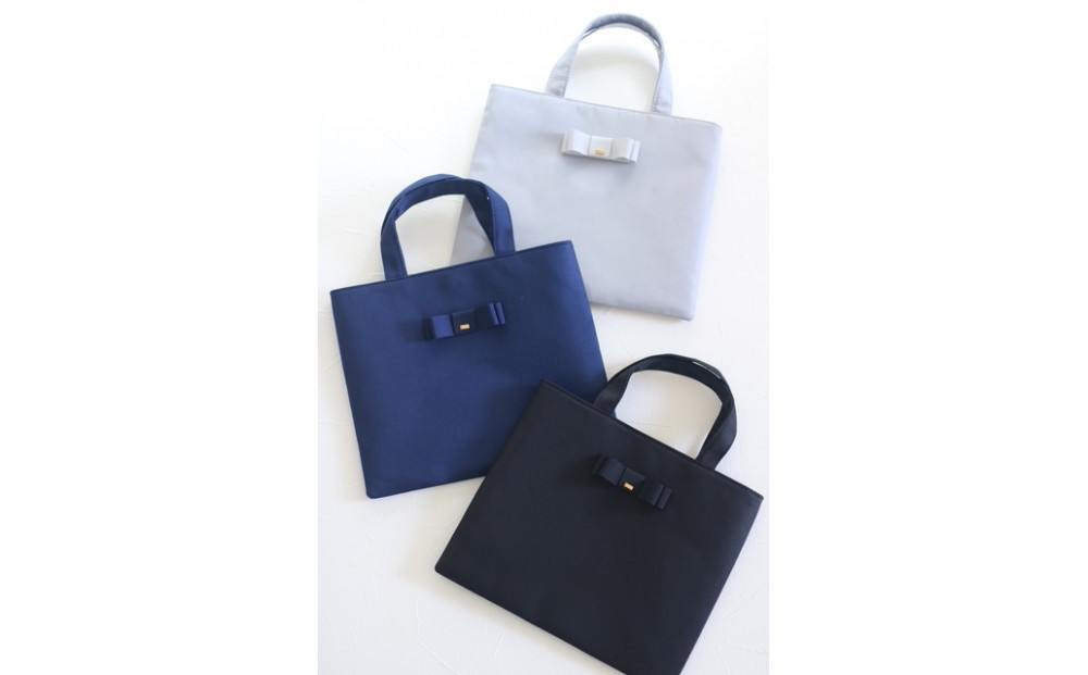 リボントートバッグ　【Sサイズ・グレー】