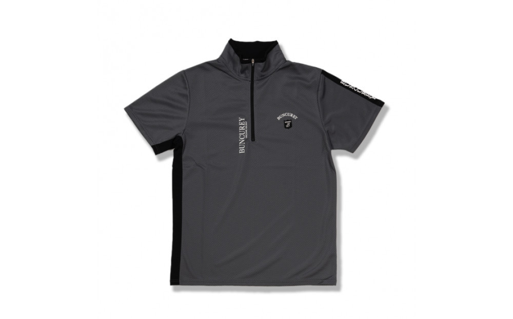 BUNCUREY　ゴルフウェア　ジップアップ半袖モックネック（BM23SS-02-008）グレー／サイズ4