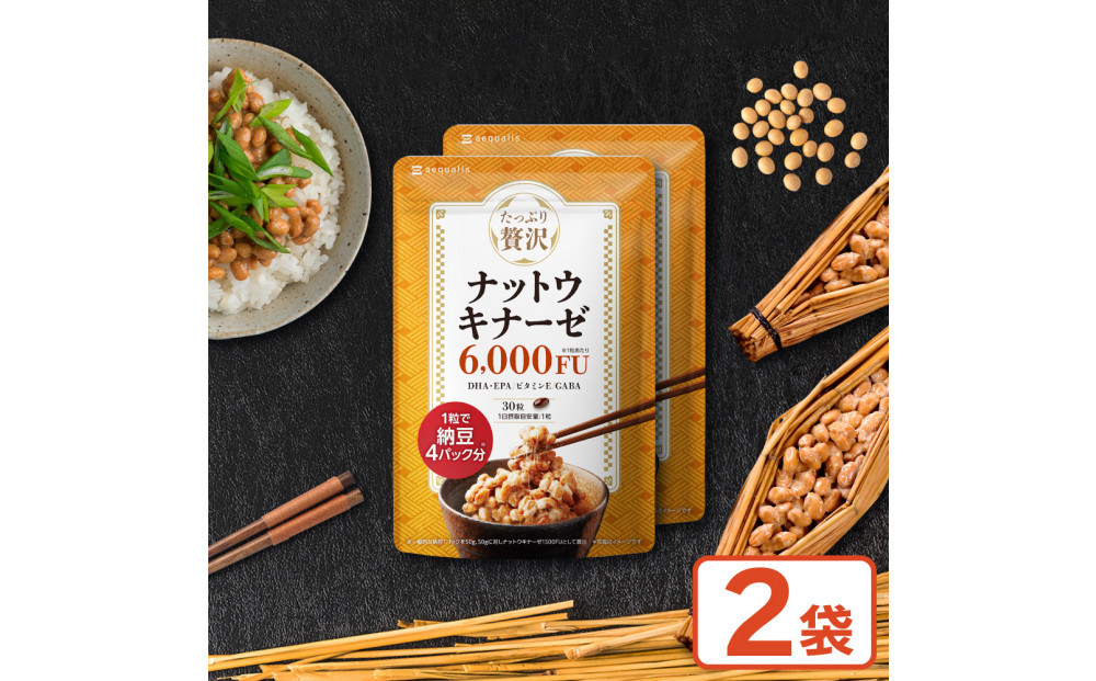ナットウキナーゼ サプリメント たっぷり贅沢ナットウキナーゼ 2袋