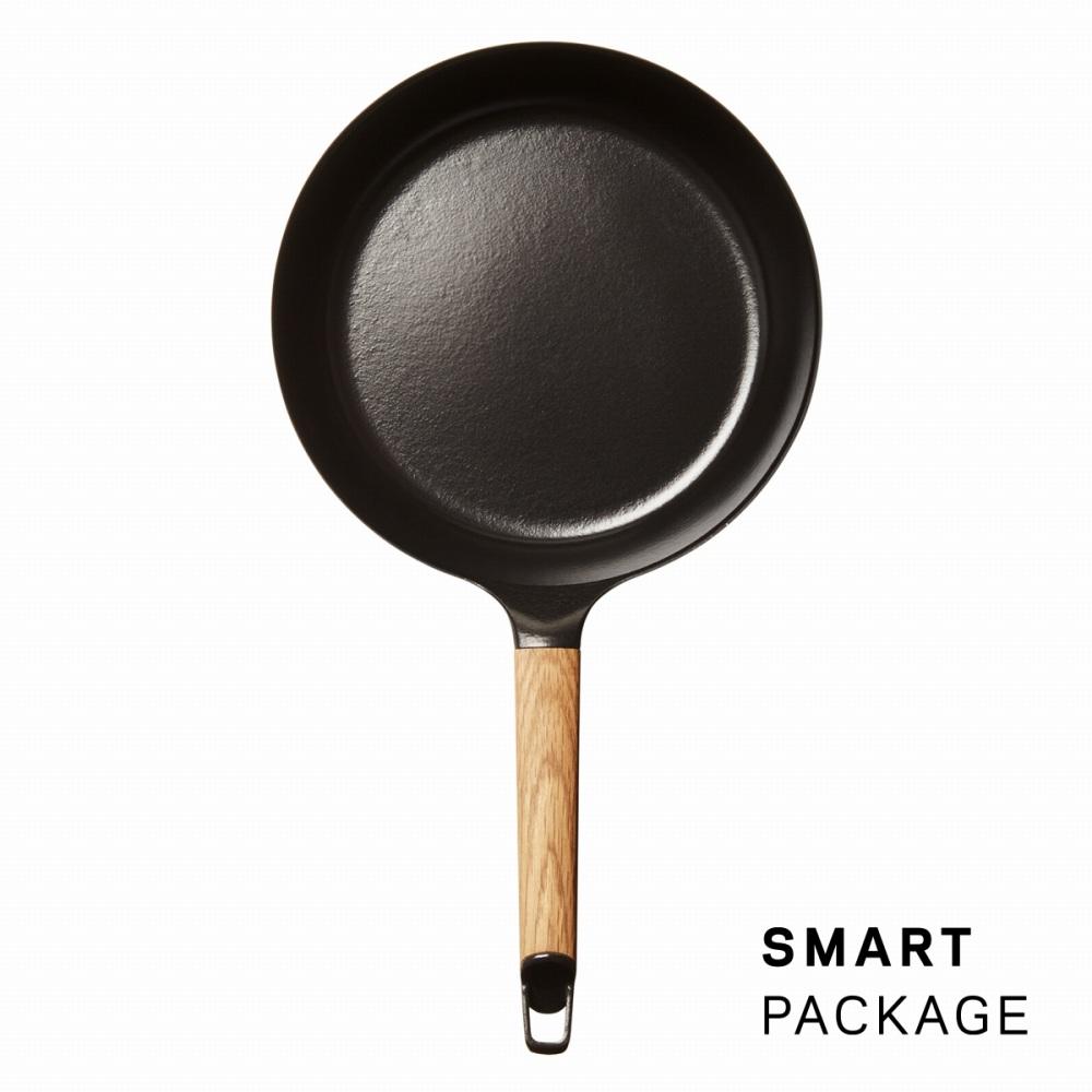 バーミキュラ フライパン26cm(オーク)+専用リッド[スマートパッケージ] | フライパン 調理器具 VERMICULAR ガス火 ガス IH IH対応 エナメル加工 キッチン用品 高級感 おしゃれ 人気 おすすめ 無水調理 焼き料理 グリル料理 朝食 卵料理 パン料理 ヘルシー 長持ち ギフト プレゼント 送料無料