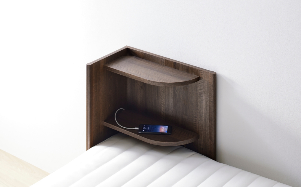 朝日木材 後付けコーナーヘッドボード ブラウン≪RDS-8050CR-DB≫ ヘッドボード 後付け ヘッドボードのみ 可動棚 枕元収納 シンプル ベッド ヘッド 寝室 家具 シンプル ナチュラル 30000円 3万円 愛知県 豊橋市